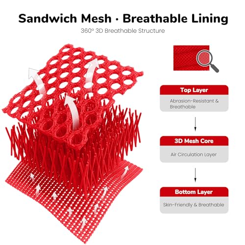 Image of Didog No Pull Dog Harness for Large Dogs, Breathable Mesh Padded, Red, L | Quick Fit, Easy On and Off, Adjustable, Reflective Vest Harness for Night Safty, Easy for Walking and Training, Chest 26-32 inch