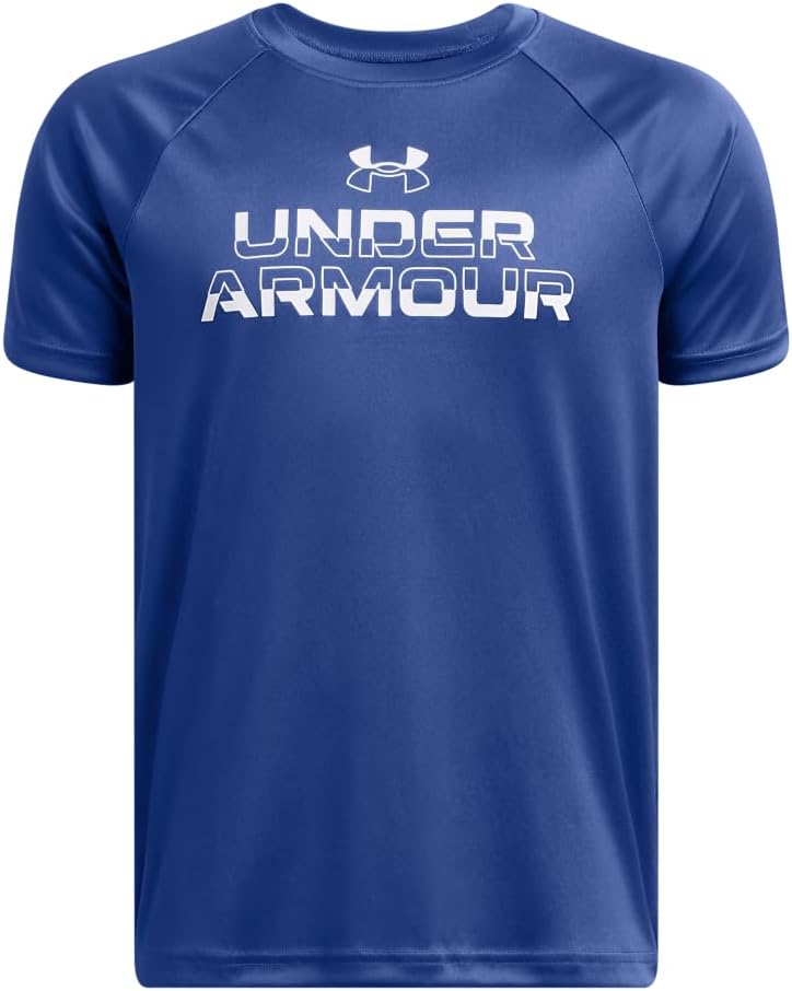 Under Armour Boys Tech Split Wordmark Short Sleeve T Shirt