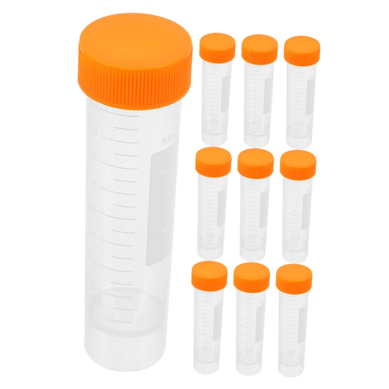 KICHOUSE 10pcs Small Vials Test Tube Clear Tubes Polypropylene Test Vials