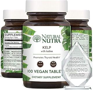 Natural Nutra Kelp Iodine Supplement, Thyroid Support, Vegan Sea Kelp, North Atlantic Sourced