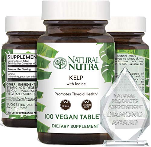 Natural Nutra Kelp Iodine Supplement, Thyroid Support, Vegan Sea Kelp, North Atlantic Sourced