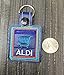 Shopping cart Aldi quarter holder keychain Handmade-Embroidered Holds Quarter for grocery Shopping Cart. Great Aldi Lover gift. Blue