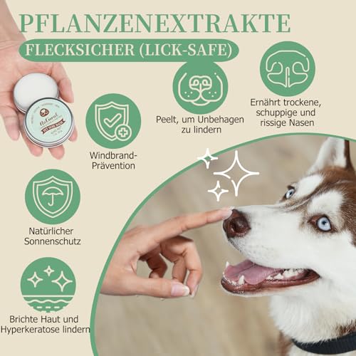 1 oz Pflanzlicher Nasenbalsam für Hunde - Natürliche Linderung und Feuchtigkeit für trockene, rissige Nasen