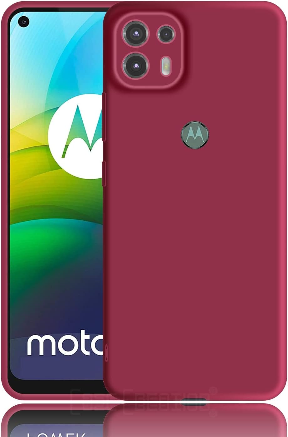Case Creation Brand Products - Shockproof Protective Soft Back Case Cover for Moto Edge 20 Fusion (Color :- Red) [Velvet Inside Helps Back Panel Protection]