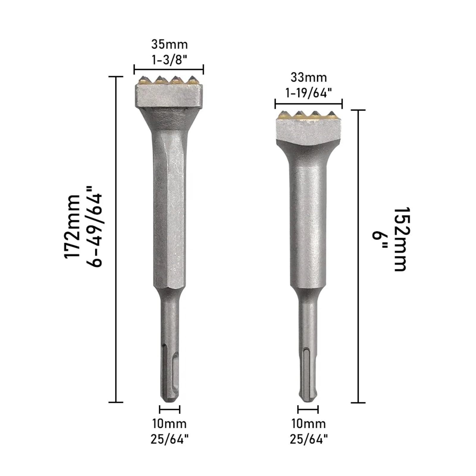 Punta for scalpello in Lega, scalpello Multifunzionale for irruvidimento Superficiale, Martello a percussione, scalpello for muri, Cemento e Pietra(SDS/Plus)