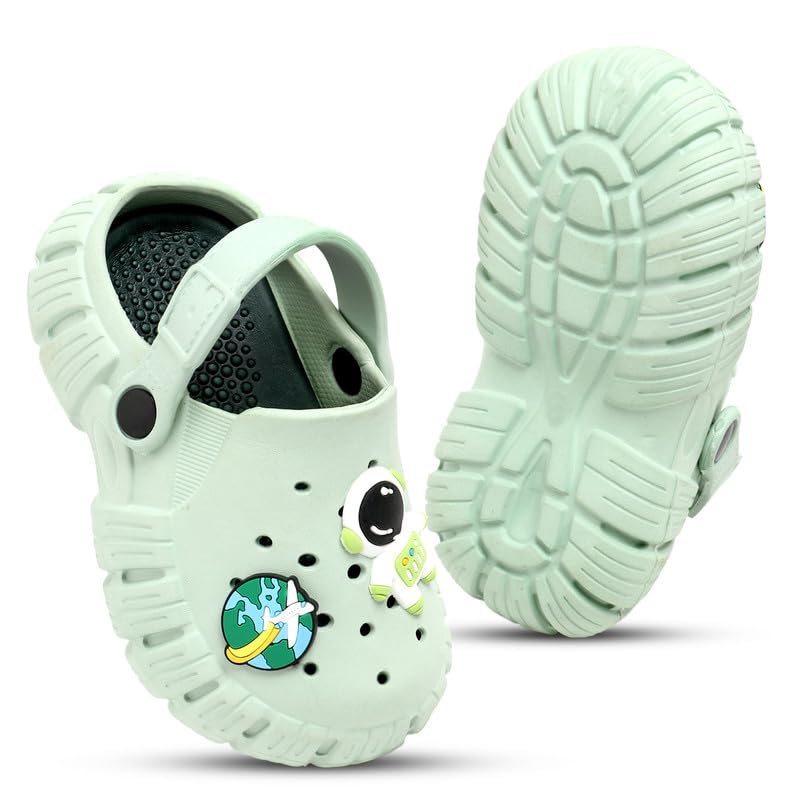 Image of Unisex Kids Clogs Soft Anti Skid Mules Sandals with Adjustable Back Strap Indoor & Outdoor Slipper for Boys & Girls Everyday Use Waterproof Jibbex Slides