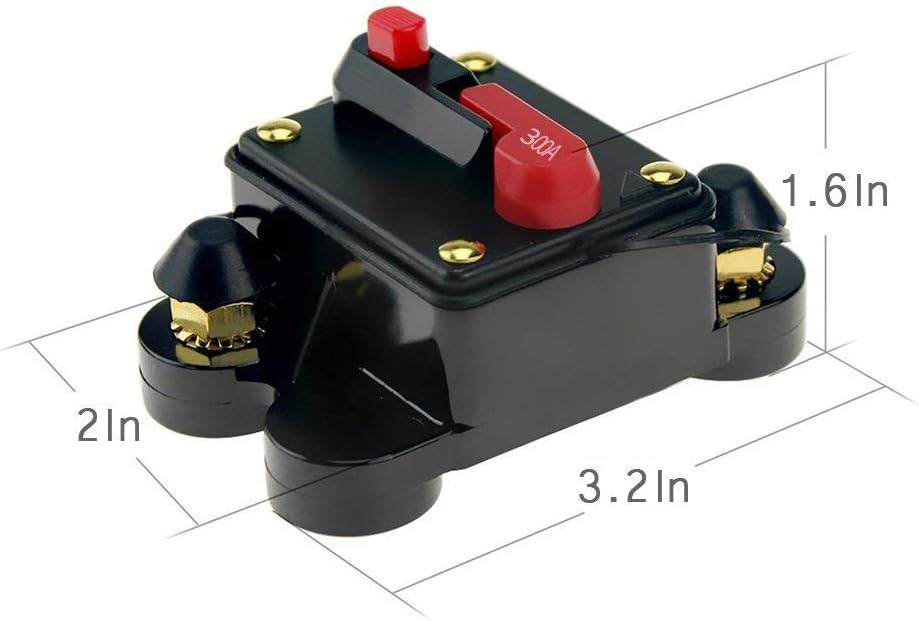 Circuit Breaker 300amp 50A-300A with Manual Reset Home Solar System Fuse Holder for Car Audio and Amps Protection 12V-24V DC Reset Fuse Inverter Replace Fuses
