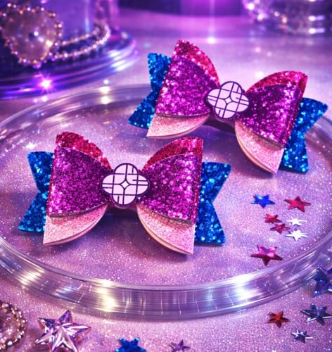 Set de 2 Pinzas para Cabello con Lazo Brillante estilo Kpop miniatura 5