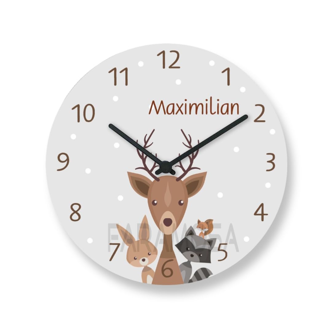 Uhr Kinderzimmer Wanduhr ohne Ticken Waldtiere