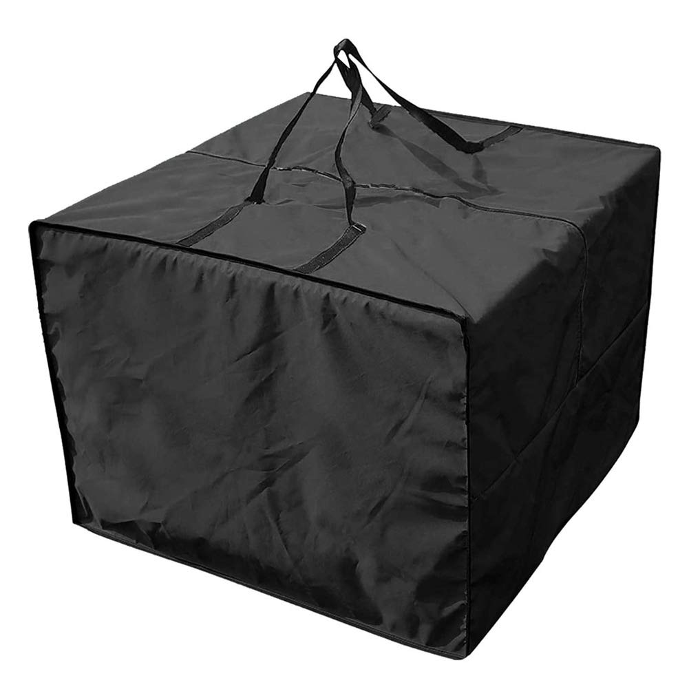 Bolsa de almacenamiento grande para cojín de jardín, fundas protectoras impermeables, bolsa de transporte para muebles de exterior, 81 x 81 x 61 cm, color negro