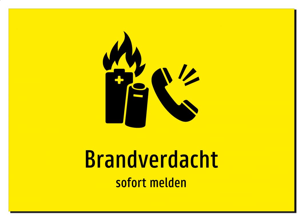 33638-DE-S-06 | Brandverdacht - sofort melden | Aluminiumschild A5, 210 x 148mm | mit Symbolgrafik und Text