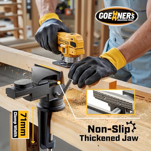 image for STEINBR&Uuml;CKE Table Vise or Bench Vise 3.2 Inch, 360° Swivel Clamp