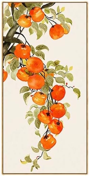 UOHLCX HBJWOV Persimmon as you wish Entrance Decorative Painting Chinese Corridor Aisle Persimmon Hanging Painting(50 * 100CM)