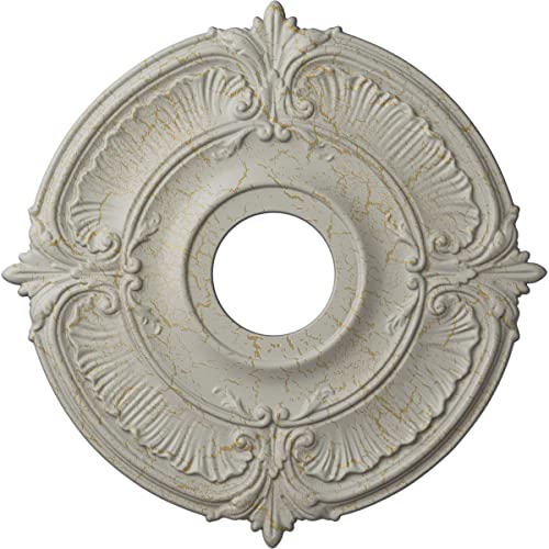 Image of Ekena Millwork CM18ATPCCDecorative Ceiling Medallions Modeled After Original Historical Patterns & Designs, Pot of Cream Crackle
