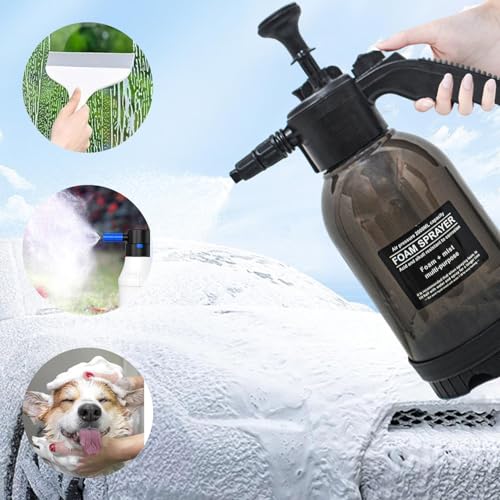 Image of OEM YUVA Series 2L Foam Pressure Sprayer (Black) for Gardening, Car Washing, and Household Cleaning - Adjustable Nozzle, Acid-Resistant Material