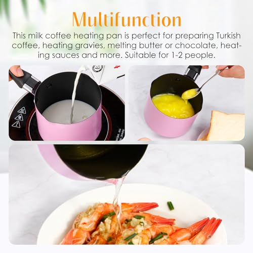 Mini Saucepan, 10cm Pink Nonstick Milkpan with Double Pouring Lips - Image 4