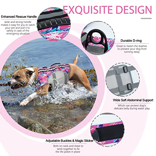 Iecoii Dog Life Jacket Reflective Dog Life Vests For Boating Swimming Dog Floatation Vest Life Preserver For Dogs With Rescue Handle Dog Swimsuit With Enhanced Flotation For Small Medium Large Dogs #TOP1