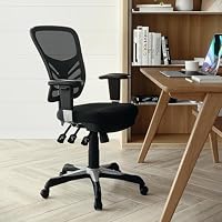 Flash Furniture Mid-Back Black Mesh Multifunction Executive Swivel Ergonomic Office Chair with Adjustable Arms — image 2
