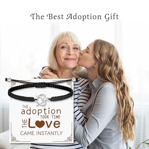 Image of LZ EMOTION Natural Stone Adoption Bracelet Adoption Jewelry with Adoption Symbol Adoption Day Gifts for Adoptive Parents Gotcha Day Gift, Thank You Gifts