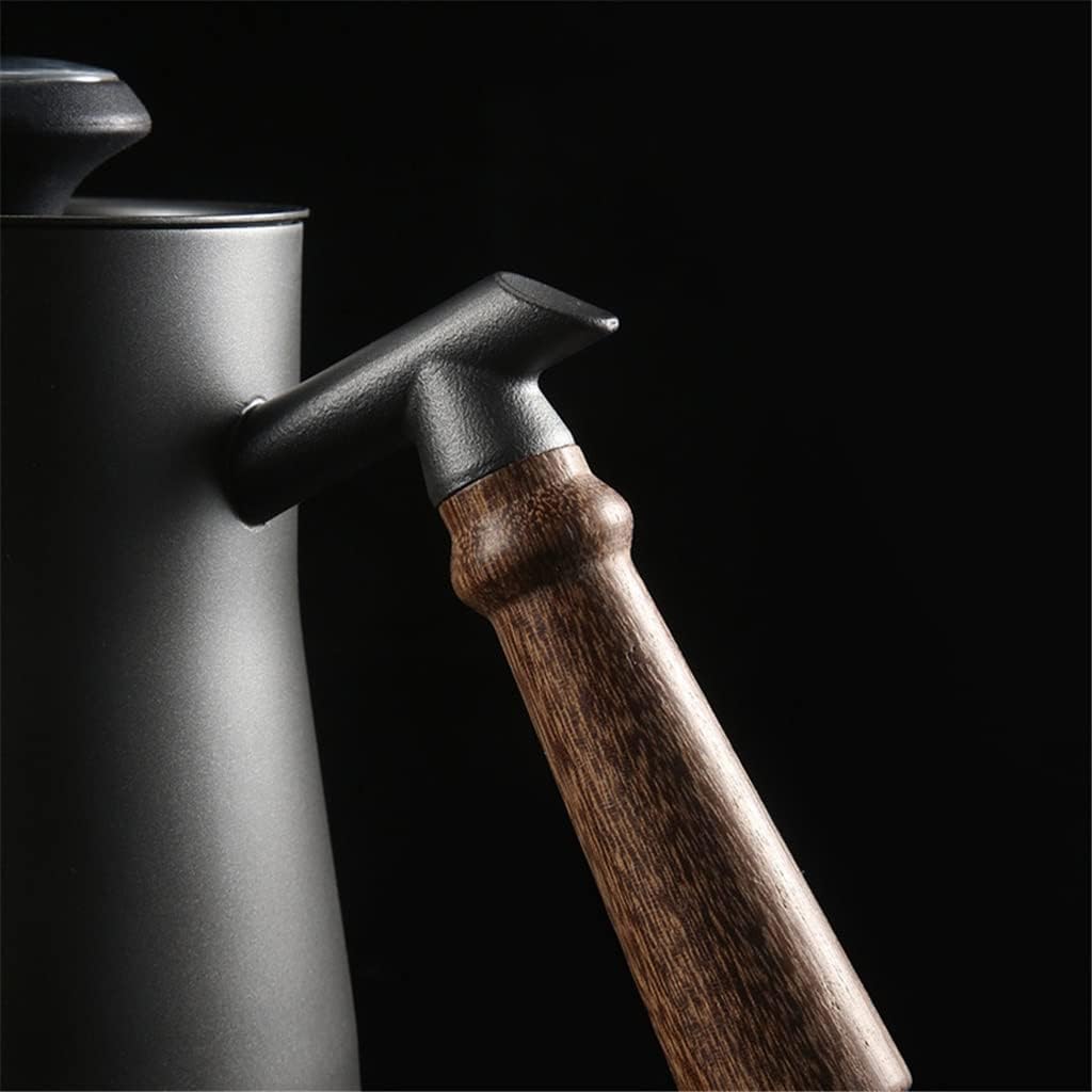 Drip Kettle 550ML Wooden Handle Pour Over Coffee Pot Swan Long Neck Stainless Steel Thin Mouth Gooseneck Kettle (Color : A, Size : 550ML) (A 550ML)