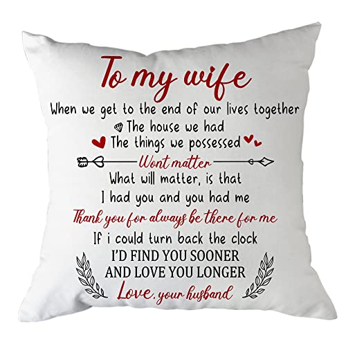 Hexagram to My Wife Valentines Day Gifts from Husband, Romantic Valentine Gifts for Her/Wife for Valentines Day/Mothers Day/Christmas Birthday Anniversary Pillow Covers 18x18 Sentimental Gift