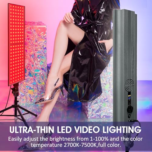 Image of LED Light, Dimmable Photography Lighting, 2700K-3500K Studio Lights, Panul Light for Video Streaming, YouTube Recording,CRI 96+, 220V Power Cord(GL-80C)