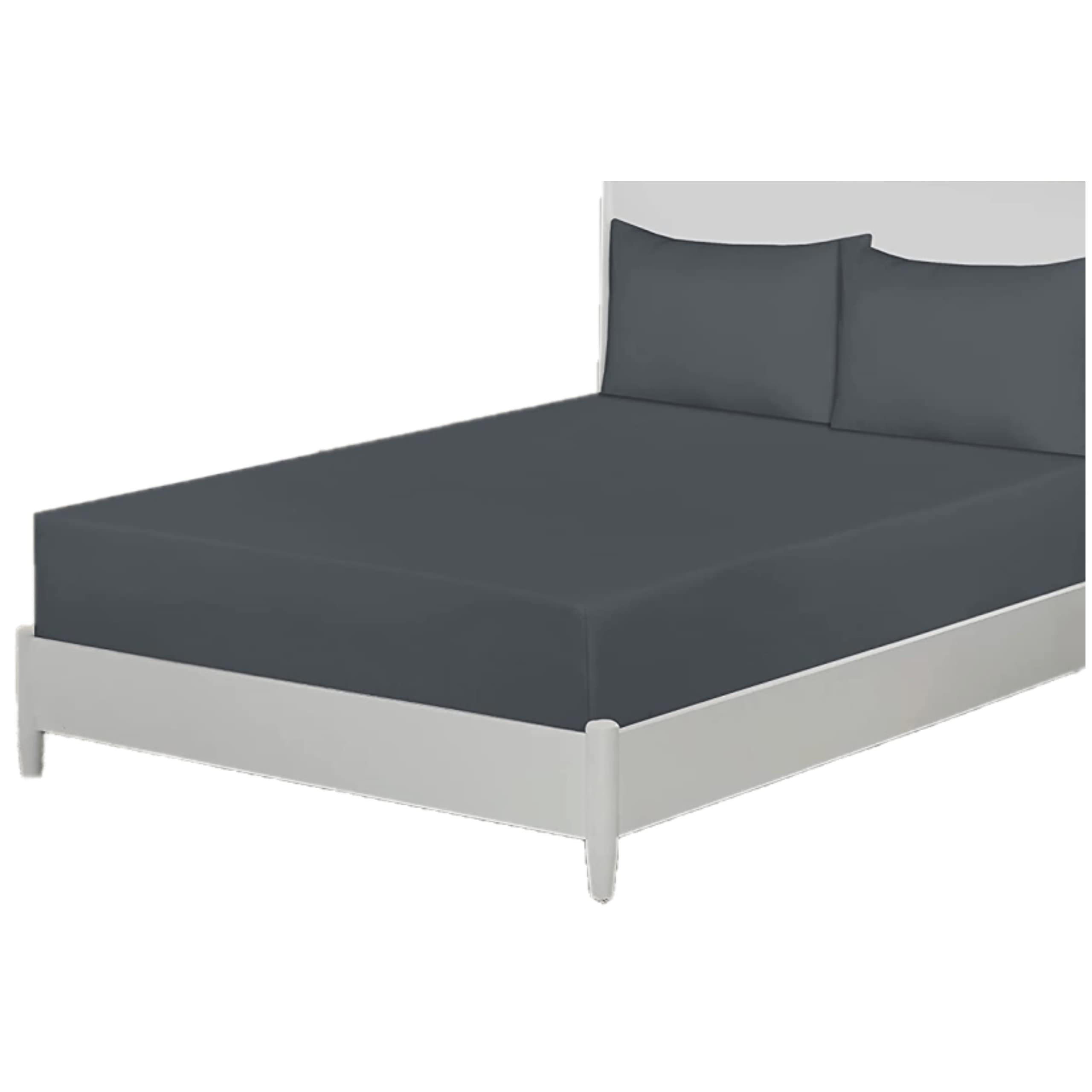 Funky Gadgets King Size Fitted Sheets Extra Deep Pocket 40cm - 90 GSM Soft Brushed Microfiber Bed Sheets Easy Care 16 Inches Bottom Sheet Charcoal/Dark Grey Fitted Sheet (152 X 200cm)