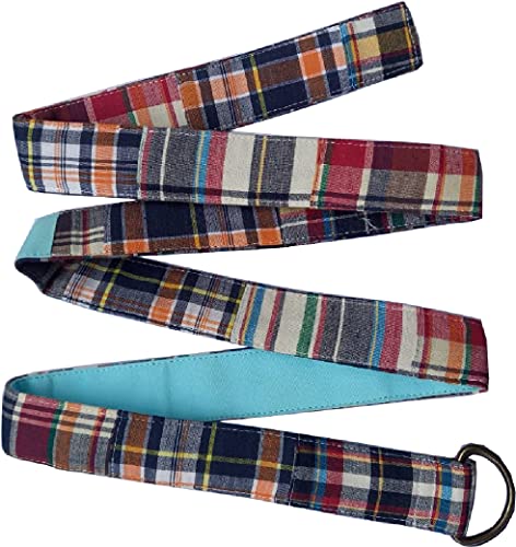 Kvr Fashion Waist Cotton Double D Ring Designer Women Teen Checks Belt (M, Pw-4210) #TOP1