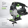 GALAX PRO Jigsaw, 800W 3000 SPM Jig Saw Tool, Max ±45° Bevel Cutting Angle, 6 Adjustable Speeds, 4-Position Orbital Action,Laser Guide, Max Cutting Capacity: 100mm Wood, 10mm Metal
