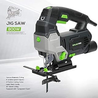 GALAX PRO Jigsaw, 800W 3000 SPM Jig Saw Tool, Max ±45° Bevel Cutting Angle, 6 Adjustable Speeds, 4-Position Orbital Action,Laser Guide, Max Cutting Capacity: 100mm Wood, 10mm Metal