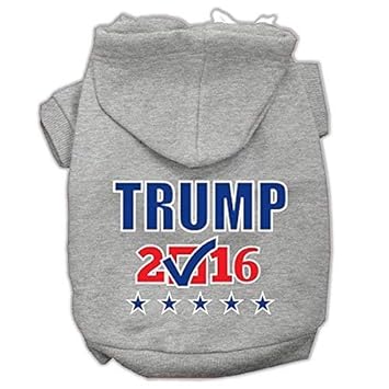 Mirage Pet Products Trump Checkbox Election Screenprint Pet Hoodies, Large, Grey