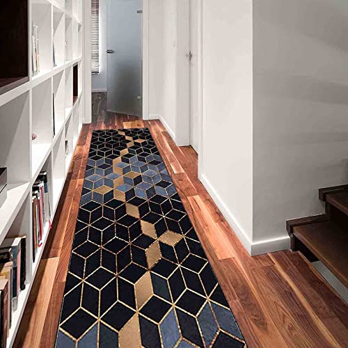 Tapis de zone géométrique extra large bleu pour chambre
