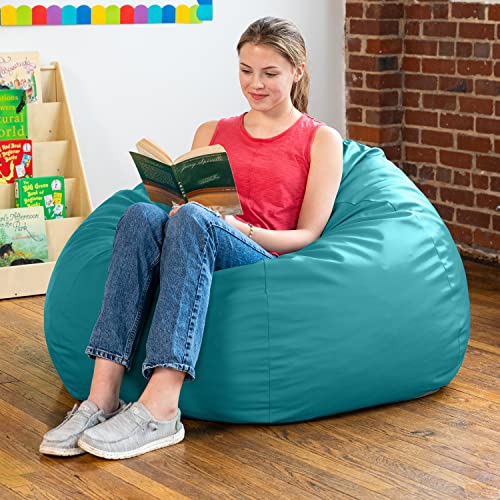 Jaxx Gumdrop Commercial Grade Bean Bag For Educational Environments, Large Size - Premium Vinyl - Turquoise #TOP27