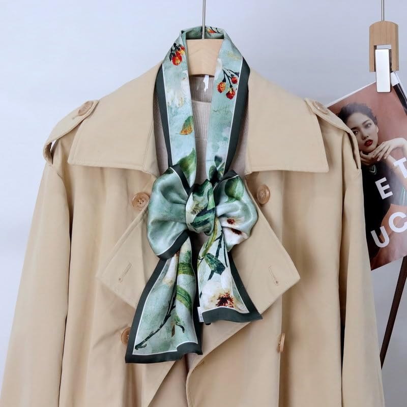 100% Pure Mulberry Silk Scarf for Women 59”*6.3” Long Headscarf Neck Scarf Hair Wraps and Shawls with Gift Packed3