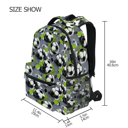 Football Green Watercolor Backpack for School Boys Girls Adults Kids Bookbag Laptop Bag 15L4