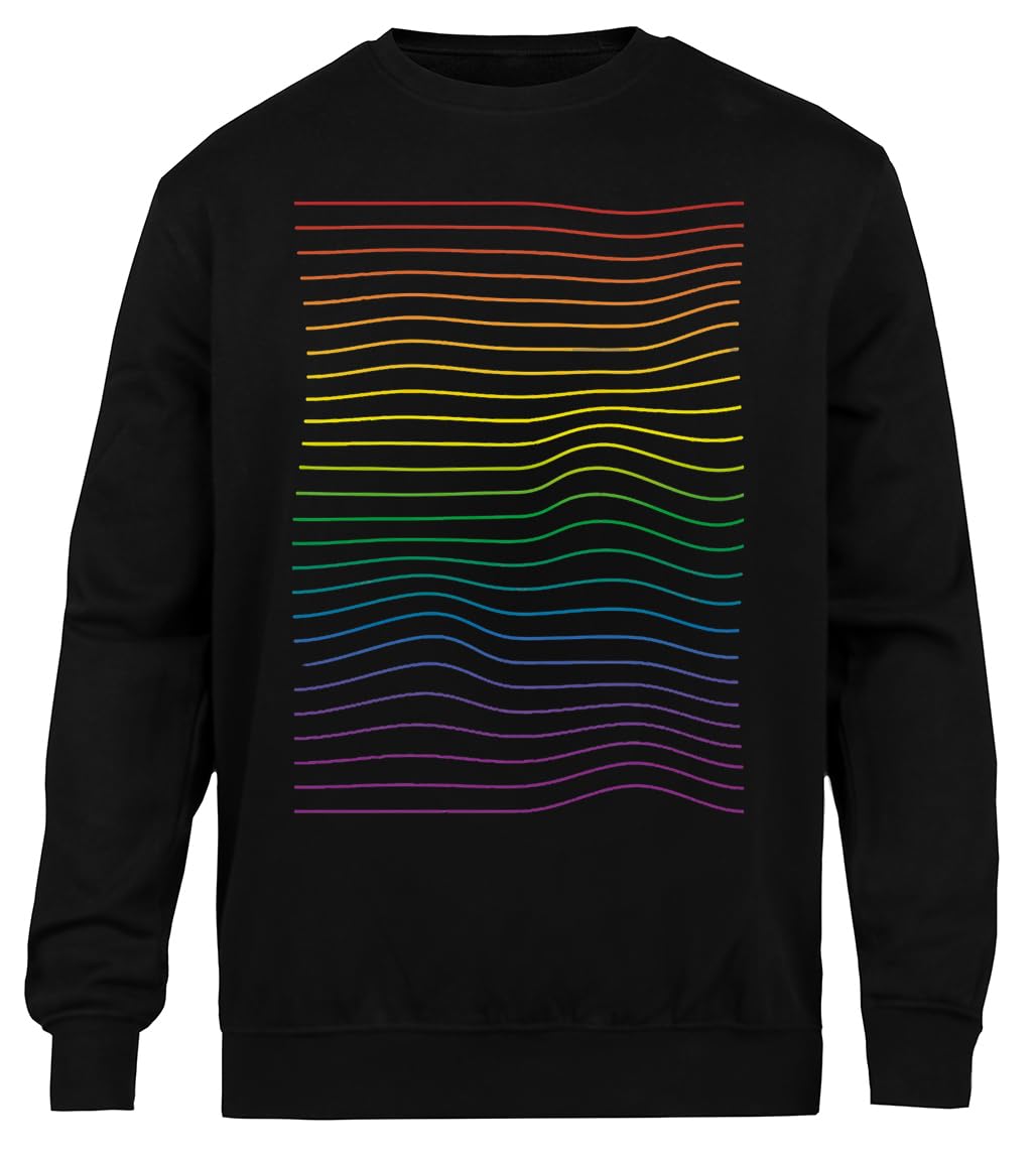 LGBT+ Pride Sudadera Unisex Negra Cuello Redondo Ecológica