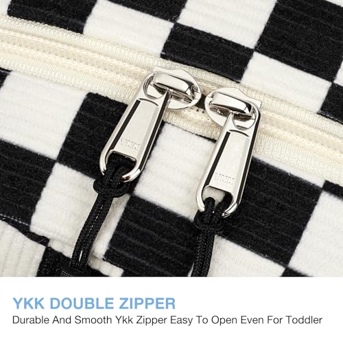 Image of STEAMEDBUN Corduroy Toddler Backpack for Boys 2-4: Kids backpack for Boys Girls - 12 inch Preschool Kindergarten Backpacks - Checkered
