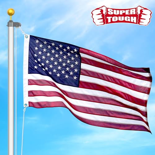 Super Tough 3ft x 5ft Polyester American Flag, Red, White Blue, 3' x 5' - Image 2