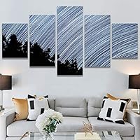 SIGNWIN 5 Panel Canvas Wall Art Aerial Astronomy & Space Expressive Global Moon Multicolor Photography Realism Warm for Home Decorations Ready to Hang - 60