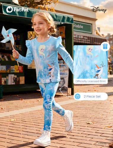 Image of Disney Girls Outfits Long Sleeve Lightweight Shirt +Leggings Clothing Sets