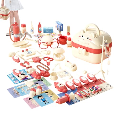 XIAOXIAOYU Doctor Game Set - rollspelsväska för med doktorimitationstillbehör | Läkarrollset med och ljud - för imitation