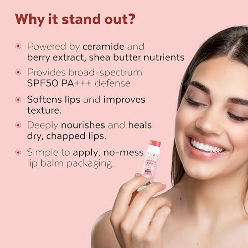 Image of Tinted Lip Balm with SPF 50 PA+++ | Brightening Pink Lip Balm For Dark Lips | Ceramides & Kojic Acid,Vitamin E, Soft, Glossy Lips for Women 5g