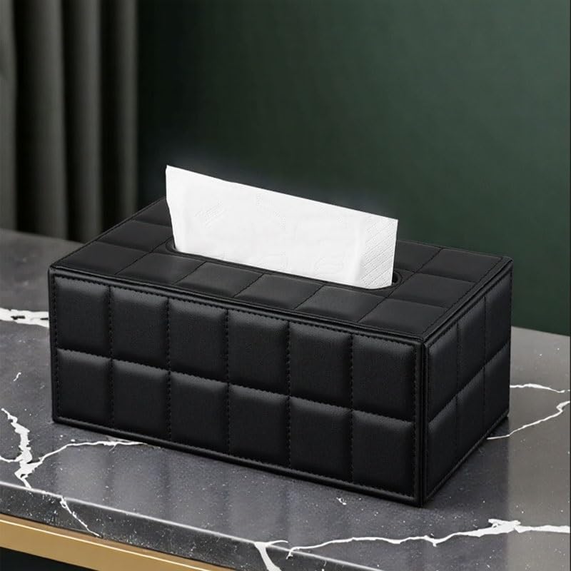 Tissue Box Living Room Coffee Table Dining Leather Paper Drawer Household Hotel Restaurant(D)