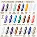 24Pcs Healing Crystals Stones Sets, Hexagonal Bullet Shaped Reiki Meditation Gemstone Chakra Stones Tiger Eye Obsidian Quartz Crystals Gemstone Wand Set Pendants with Storage Box