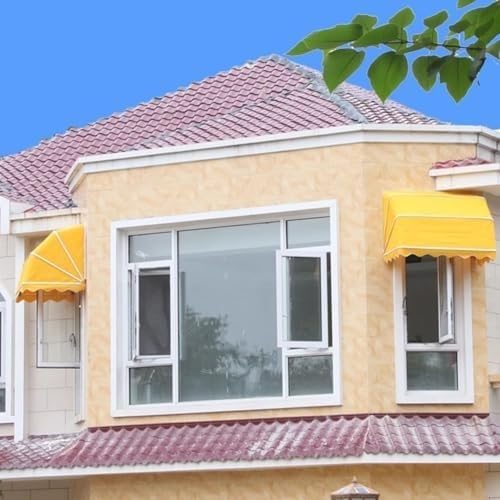 Store banne Auvent rétractable incurvé français, auvent de Porte/fenêtre, abri Pare-Soleil télescopique rétractable Manuel auvent(1m)