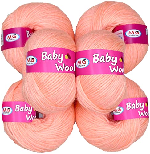 Image of M.G ENTERPRISE 100% Acrylic Wool Baba 6 Pc Baby Wool 4 ply -EB Art-ID