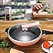 QZH Casserole de ménage, Batterie de Cuisine Wok Poêle à Frire Poêle antiadhésive Poêle antiadhésive Poudre Maifanite Pan Rose 32 Poêles Wok à Double Usage Poêle à Frire Casserole avec
