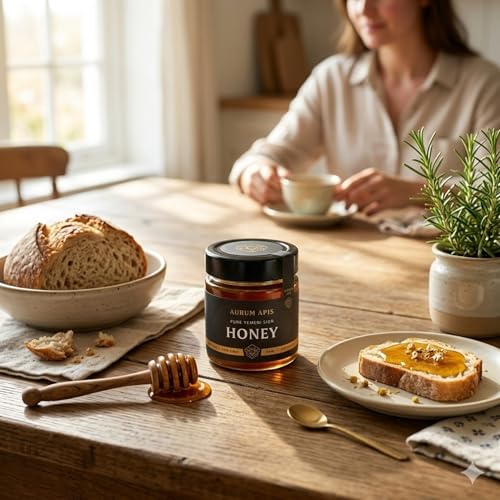Image of Aurum Apis Raw Yemeni Sidr Honey, 100% Raw Unfiltered Pure Honey, Hand Harvested Organic Honey, Non-GMO, Unprocessed Certified Organic Honey from Sidr Tree Blossoms, Rich Flavor & Aroma, Honey Jar (130g)