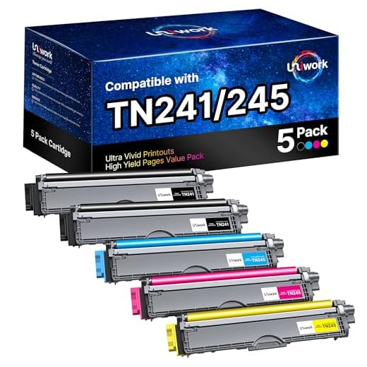 TN241 TN245 Toner Kompatibel für Brother MFC-9332CDW Toner DCP-9022CDW MFC-9142CDN HL-3142CW HL-3152CDW HL-3140CW MFC-9140CDN MCF-9342CDW HL-3172CDW MFC-9142CDN MFC-9342CDW (5er-Pack)