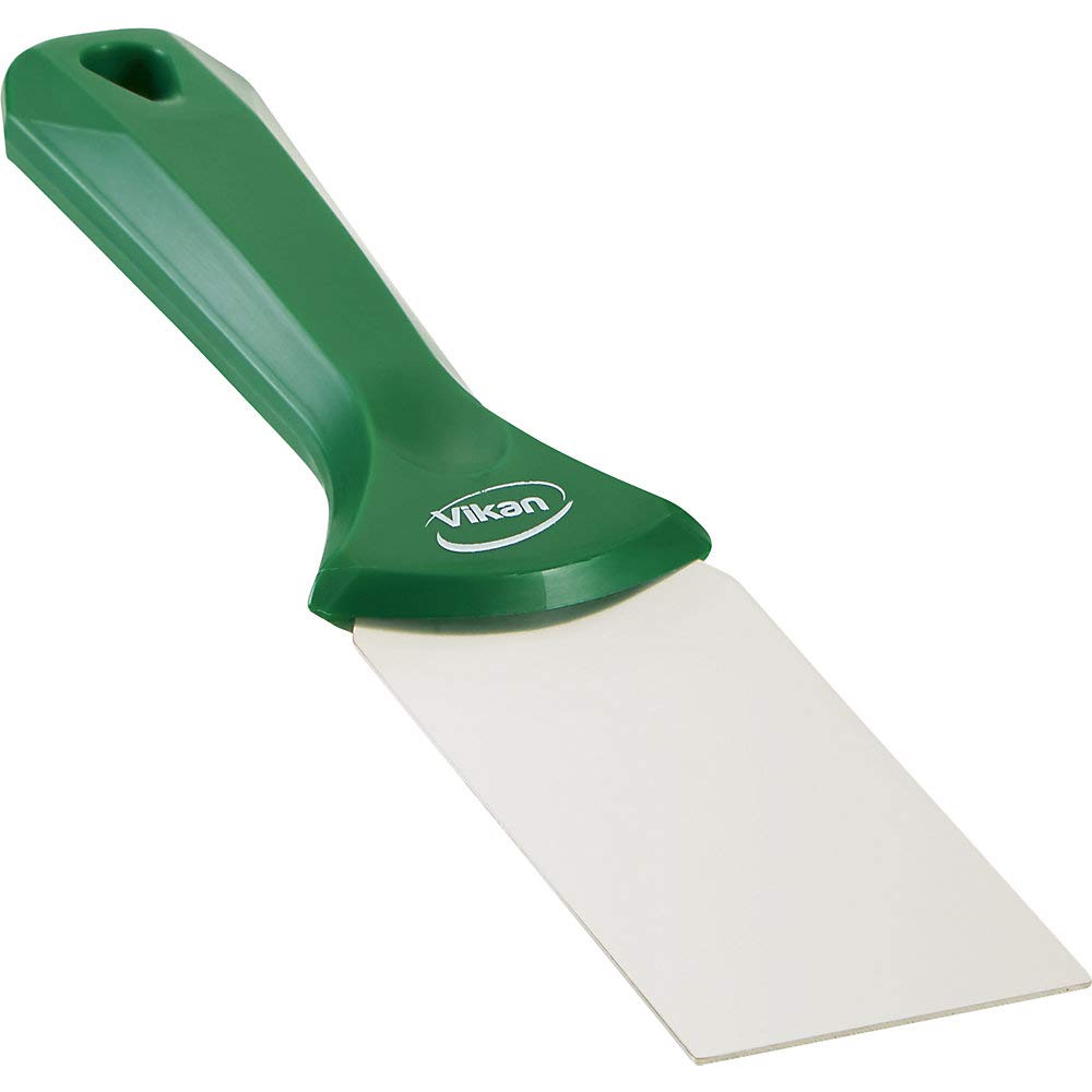Vikan 40082 Stainless Steel Hand Scraper, Green, 235mm Length, 50mm Width, 22mm Height — image 1